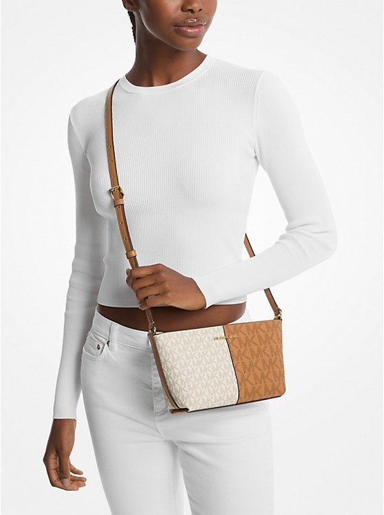 Michael Kors Jet Set Small Two-Tone Logo Crossbody Bag Shoulder Bag Deer Multi