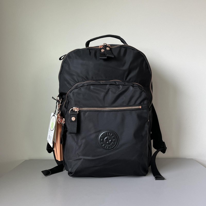 Kipling Seoul Up 17″ Laptop Extra Large Backpack in Black Rose Gold NWT