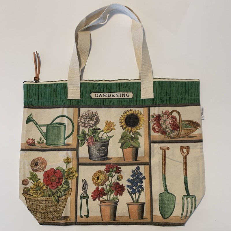 Cavallini & Co. Heavyweight Cotton Canvas Large Tote Zipper Top Bag, New.