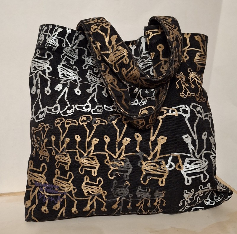 Whatever It Takes Tote By KANYE WEST ART, Black, Gold, Silver Tote Bag