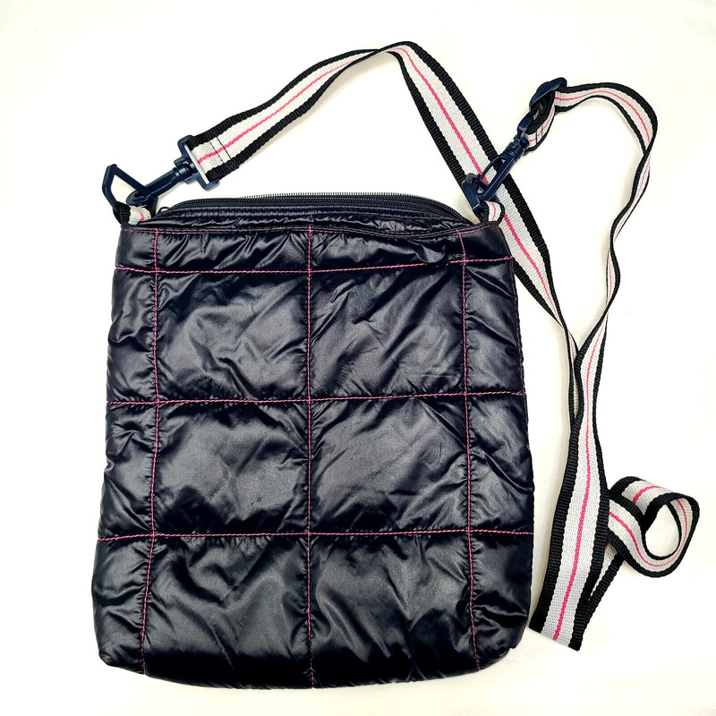 Disney Parks Purse Crossbody Minnie Mouse Quilted Navy Puffer Purse Pink Sequin gallery