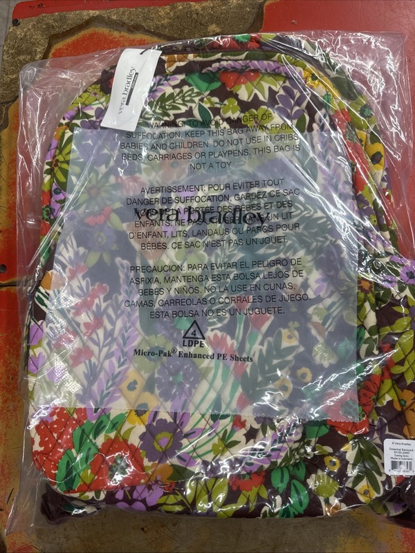 Vera Bradley Essential Backpack Evening Garden NWT Floral 21L