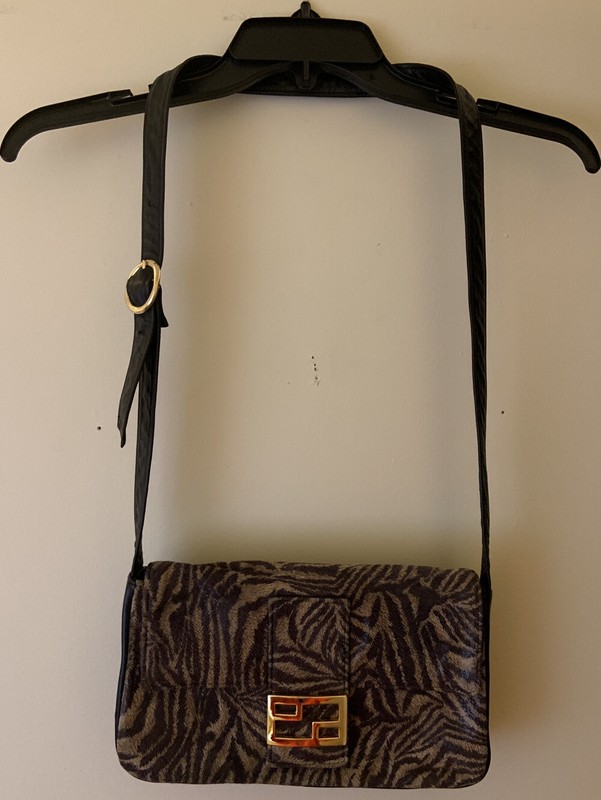 Dawli Women Handbag Genuine Leather Crossbody Bag Animal Print Vintage Made USA