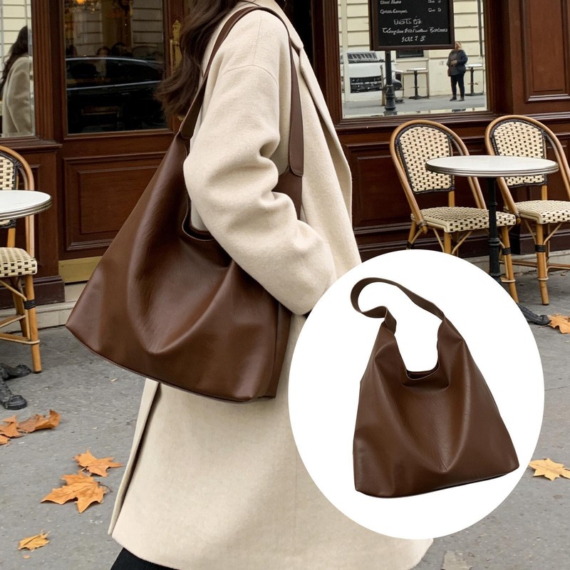 Women Tote Bag Handbag Ladies PU Leather Work Vacation Soft Slouchy Hobo Bag gallery