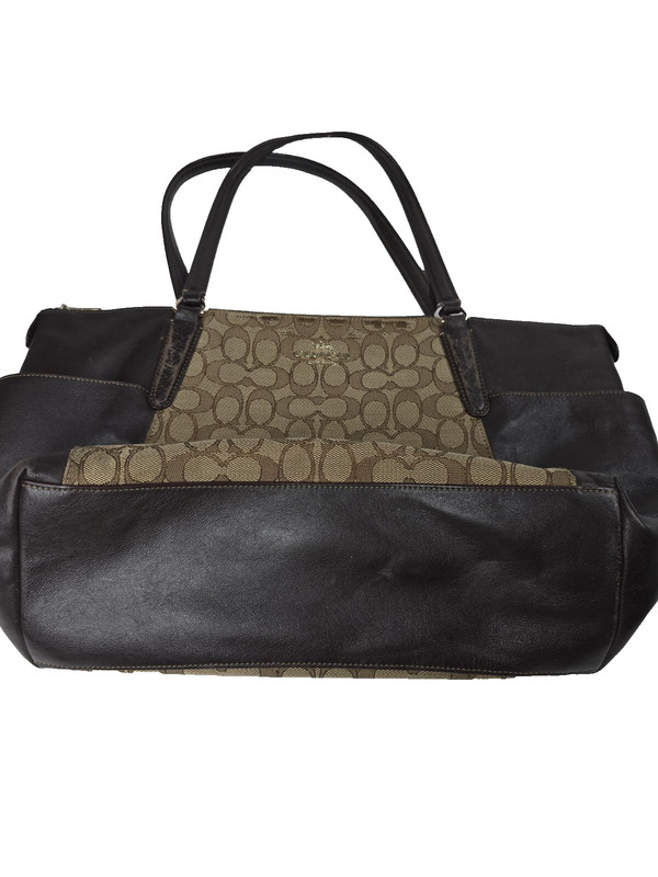 Vintage Coach New York Ava Signature Zip Canvas Leather Bag Made In Vietnam gallery