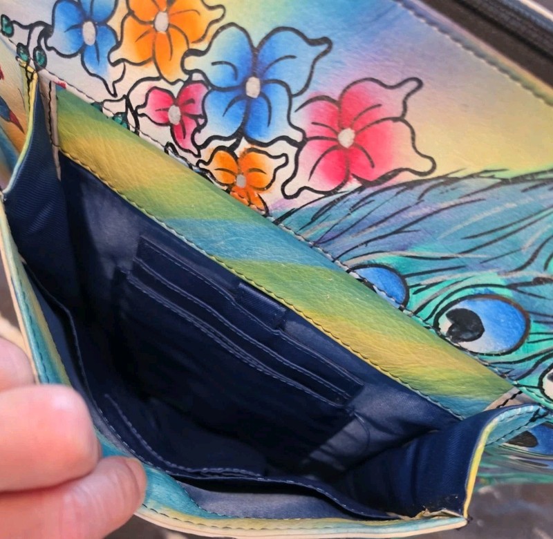 ARTISTIC EXPRESSIONS SHARIF 1827 SHOULDERBAG CROSSBODY PURSE HandPainted Peacock gallery