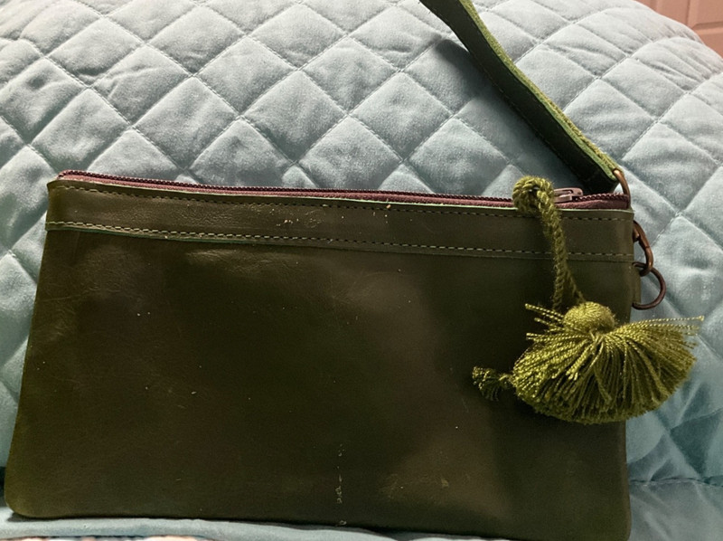 New Nena & Co wristlet emerald green new! woven Accessory Leather Goods
