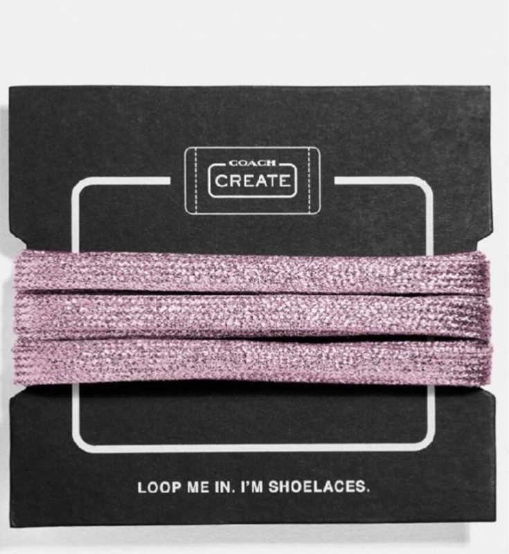Brand New Coach Metallic Shoe Laces – Light Pink