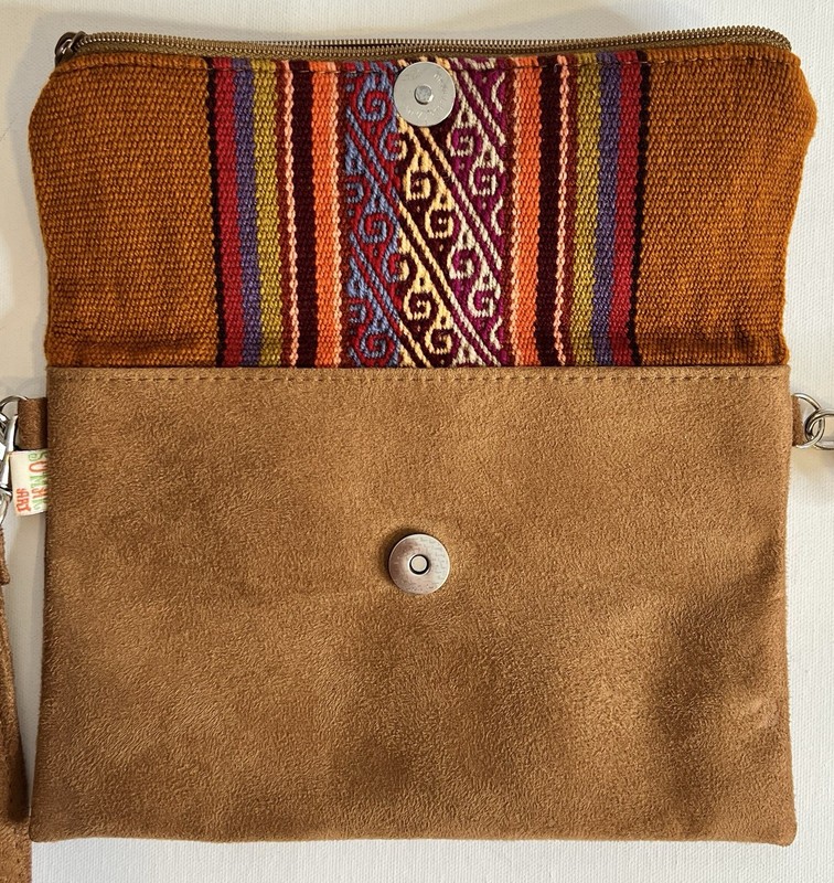NENA & Co Artisan Clutch Crossbody Bag Brown Multicolor gallery