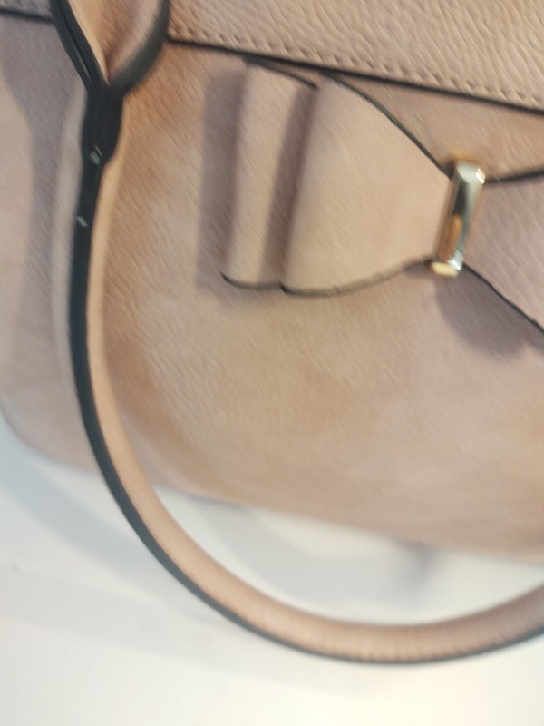 Pink Leather Handbag Large 14" X 9" X 6" Unmarked gallery