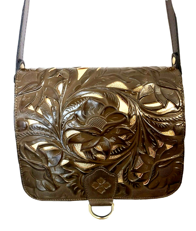 Patricia Nash ILINA Cut Out Tooled Leather Crossbody Bag-Olive-NWT-$199.00