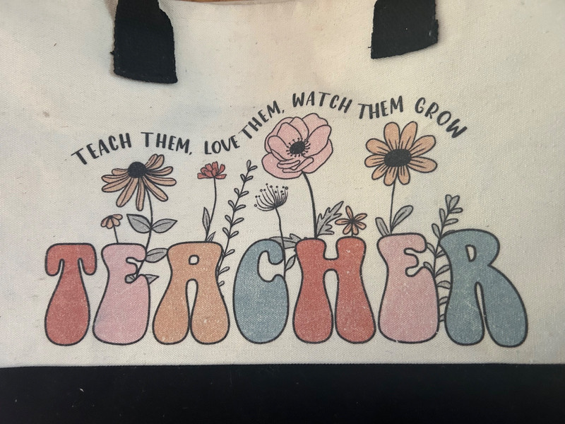Teacher tote bag, with handles and shoulder strap – oversized