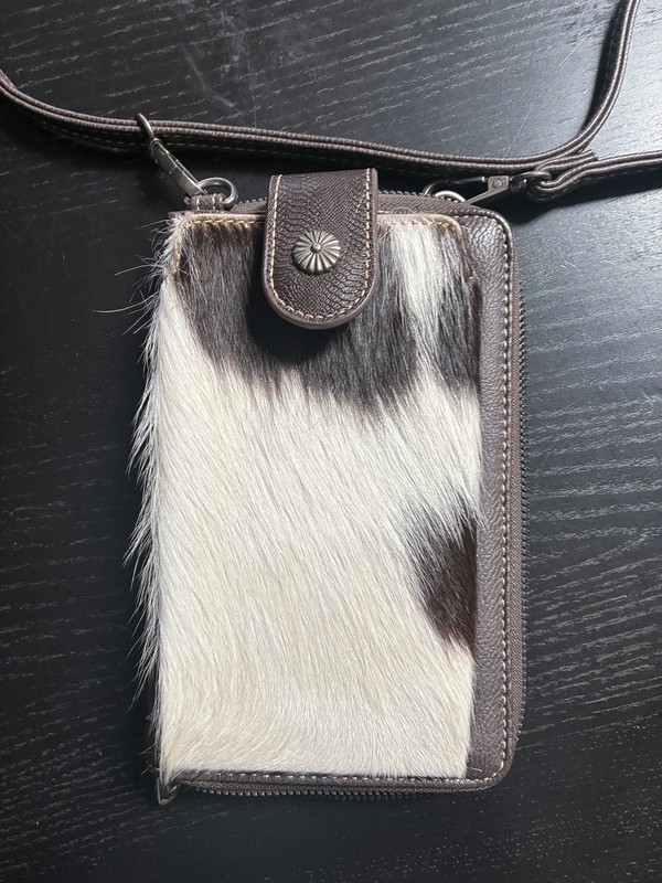 MONTANA WEST HAIR ON COWHIDE PHONE CASE CROSSBODY BAG