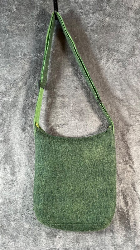 Handmade Knitted Felted Wool Bag Purse Flowers Cottagecore gallery
