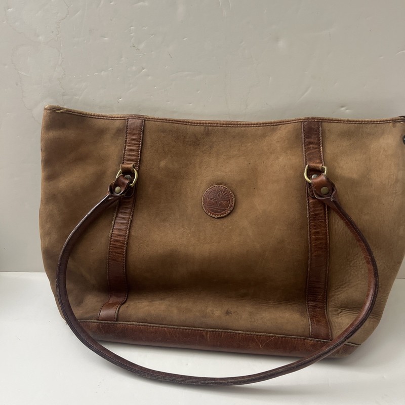 Vintage 90s Timberland Leather Made In USA Tote Hand Zip Bag