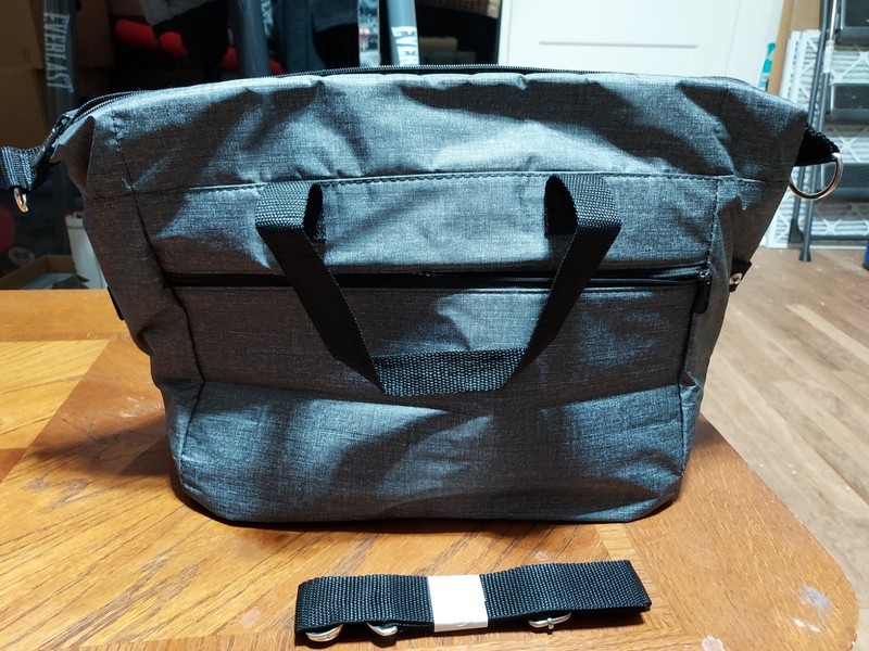 Thirty-One Vinyl Lining Rectangle Shape Zip-top Grey Black 14x12x6 gallery