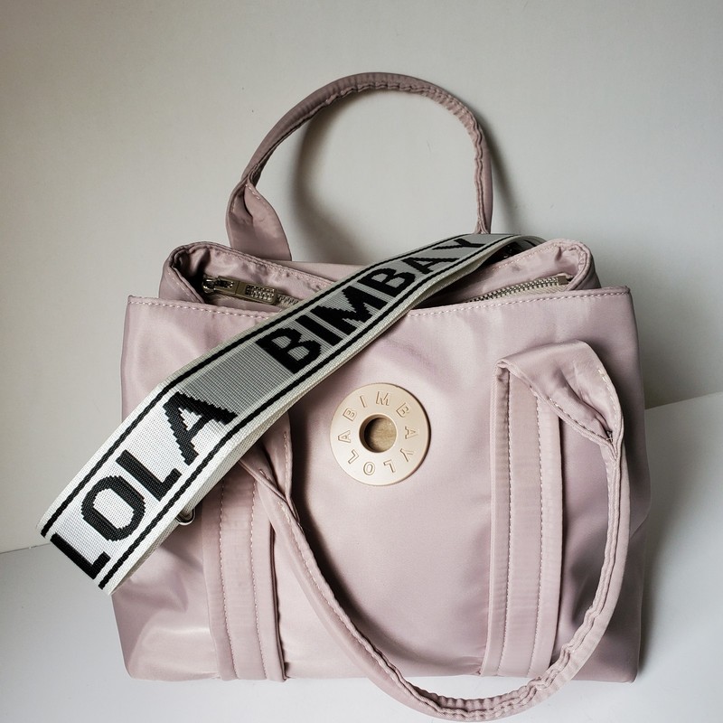 Bimba Y Lola Crossbody Travel Hand Bag Logo Detachable Strap Zip Top Purse *Mark