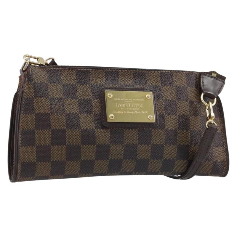 LOUIS VUITTON Damier Ebene Eva Shoulder Bag N55213 LV Auth AMZ513