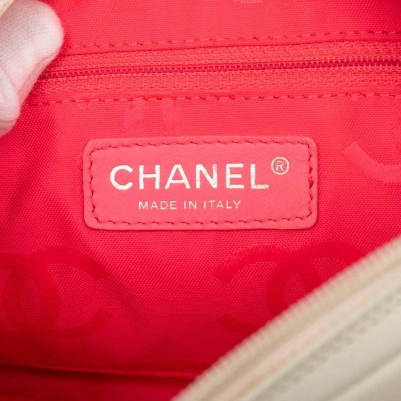 Chanel Cambon Line Coco Mark Handbag One Shoulder White Black Lamb... GZl1ikz0 gallery
