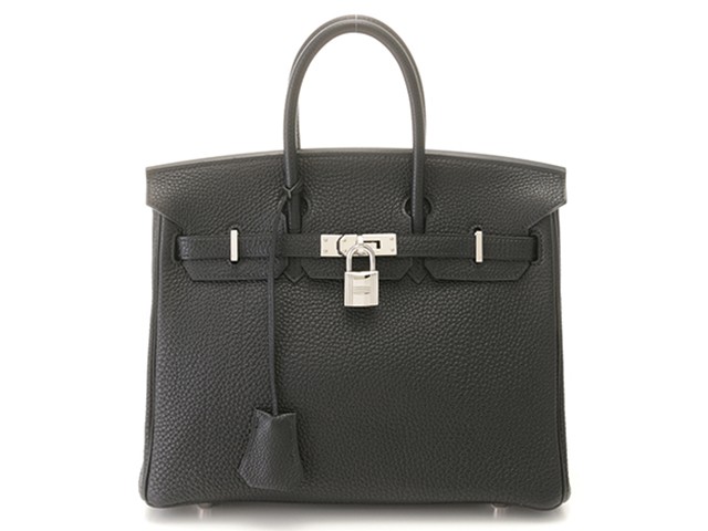 HERMES bag bag Birkin 25 Black/SilverHandbag black Togo Women【471】