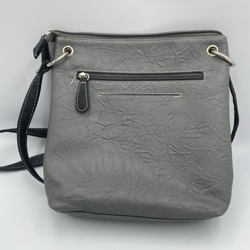 Stone Mountain Crossbody Bag Adjustable Strap Multi Zipper Pockets Grey Black gallery