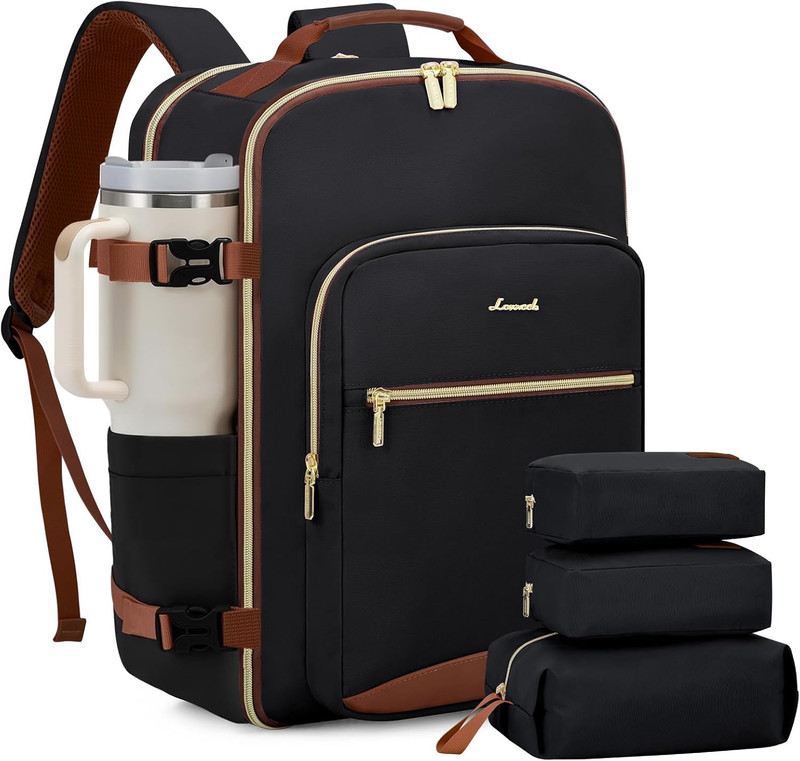 40L Travel Backpack for Women & Men,Airline Approved Carry on Luggage w/ 3 Cubes