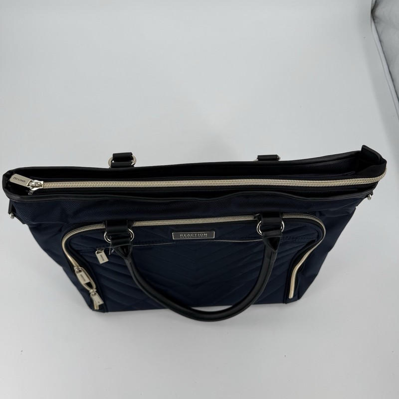 Kenneth Cole Reaction 15-17” Laptop Tote Bag Navy Quilted Work Business gallery