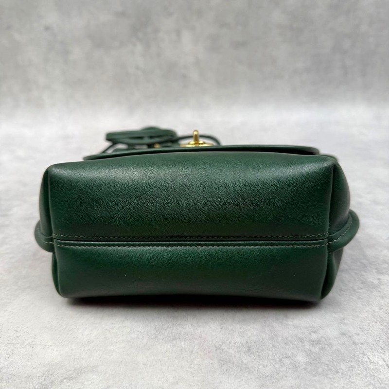COACH 337 QUINCY Green Leather Turn Lock Crossbody Shoulder Bag Used Vintage gallery