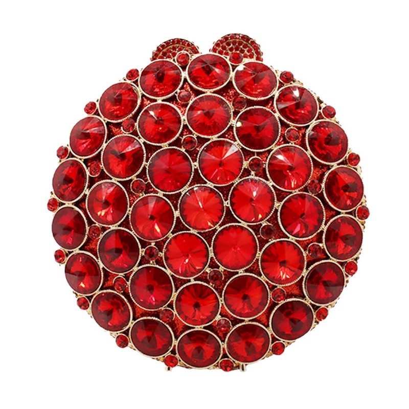 Sparkly Round Shape Evening Bag Luxury Crystal Clutch Formal Rhinestone Purse...