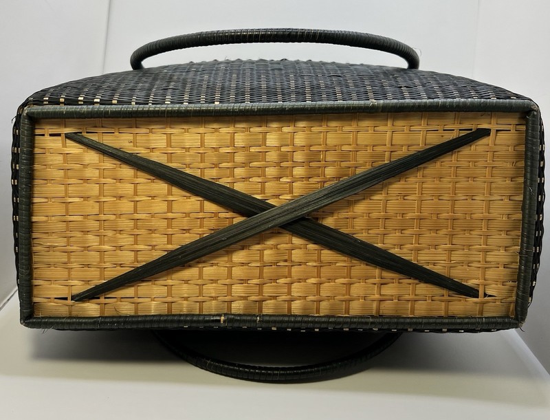 Angthong's Handmade Rattan Basket Purse Bag Black Woven Wood Philippines gallery