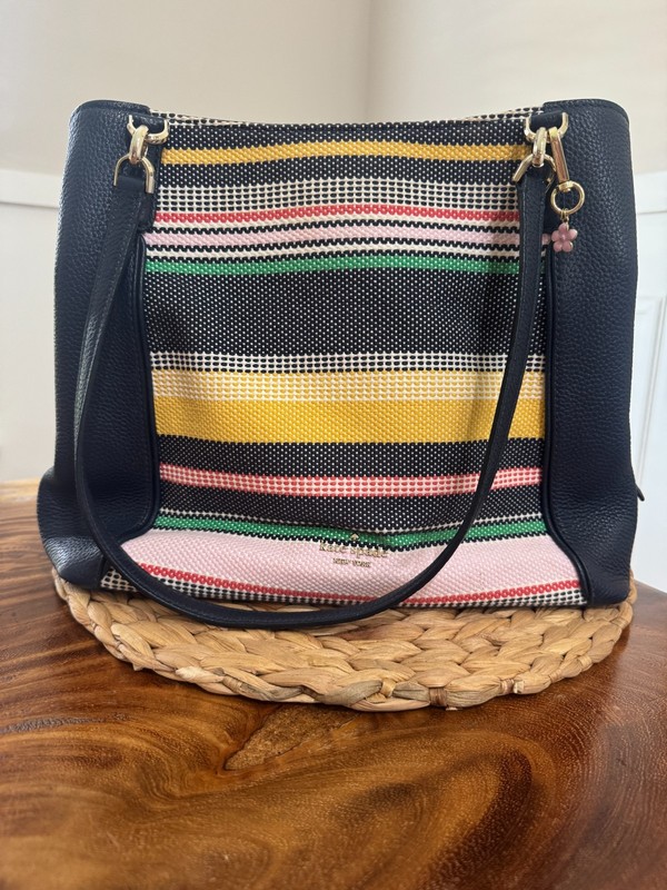 Kate Spade Jackson Boardwalk Stripe Tote Medium Triple Compartment Shoulder Bag