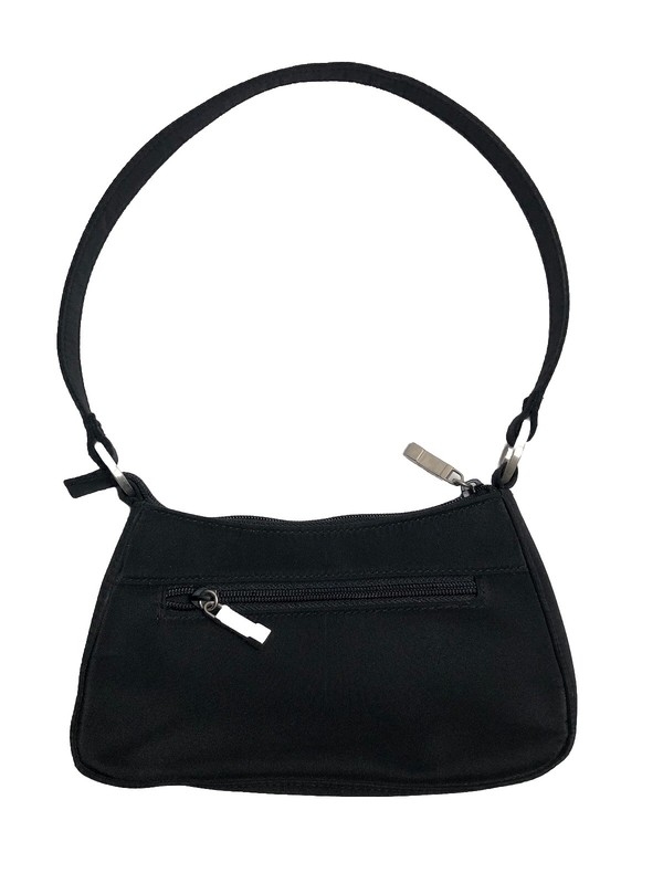 Vtg Y2K Baguette Bag Black Nylon 90s Mini Underarm Shoulder Purse Cherokee