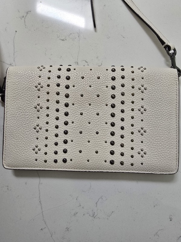 COACH Bandana Rivets Foldover Crossbody in Polished Pebble Leather gallery