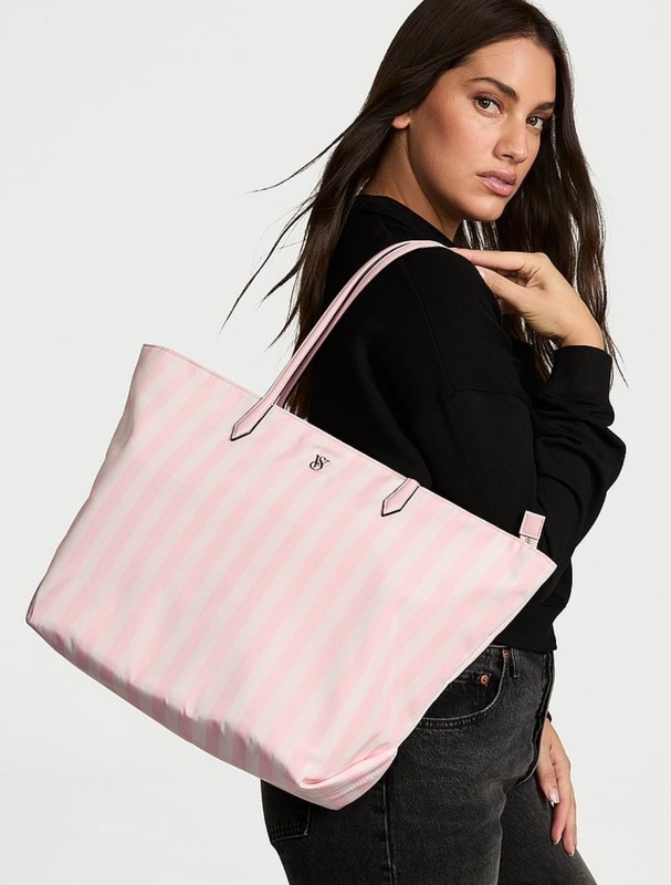 Victoria’s Secret The Victoria Carry- All Large Tote~Bag Heritage Stripe NWT