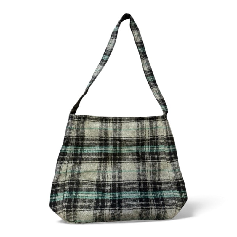 Wool Blend Satchel Bag Magnetic Closure Black Gray Green Shoulder Purse India