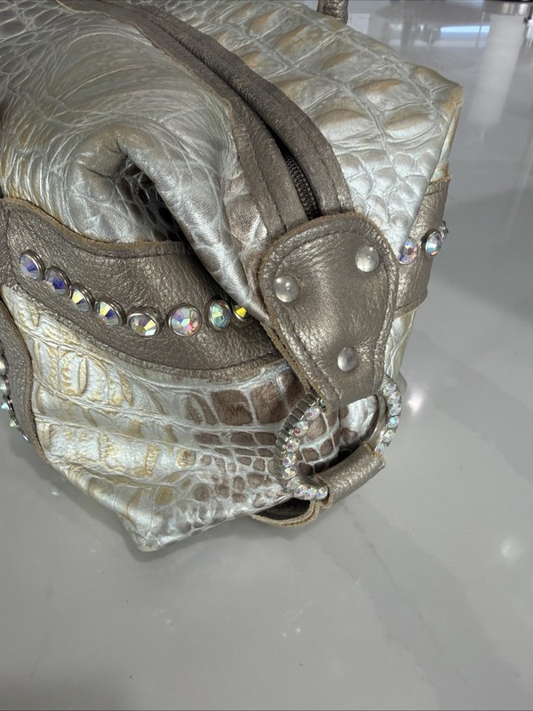 Raviani Purse Metallic Upgraded Custom Made 17 By 7 $1100 gallery