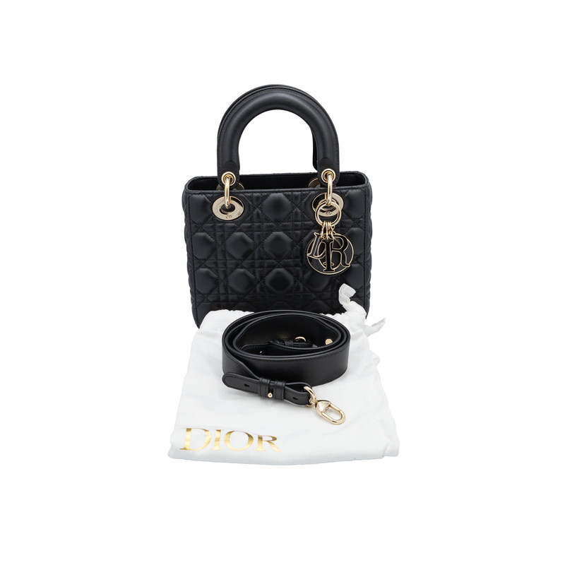 Christian Dior Small Lady Dior in Black Cannage Lambskin