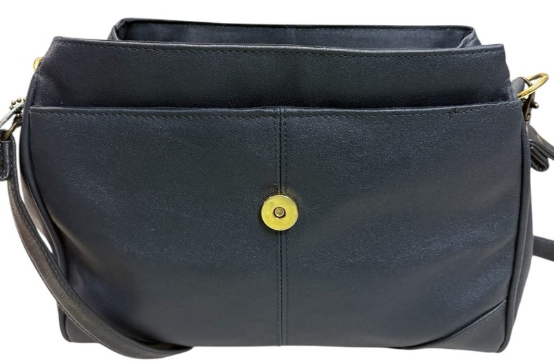 Vintage Tandem Crossbody Purse Navy Crest Logo 80s Shoulder Bag Faux Leather gallery