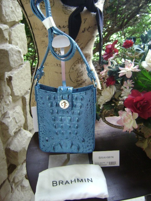 Brahmin NWT Vibrant Azure Marley Crossbody w/ Dust Bag