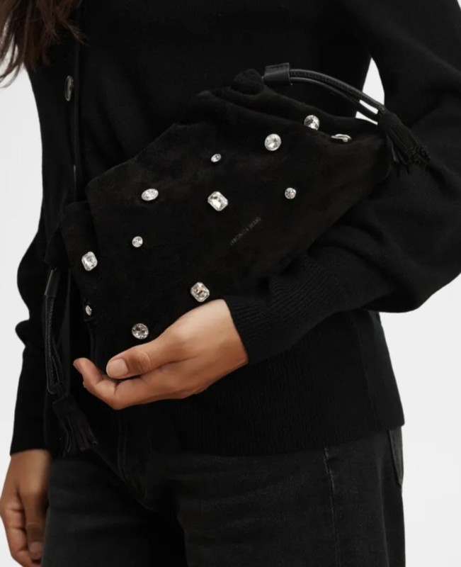 Veronica Beard Small Crystal-Studded Suede Clutch Bag NEW. 695$ gallery