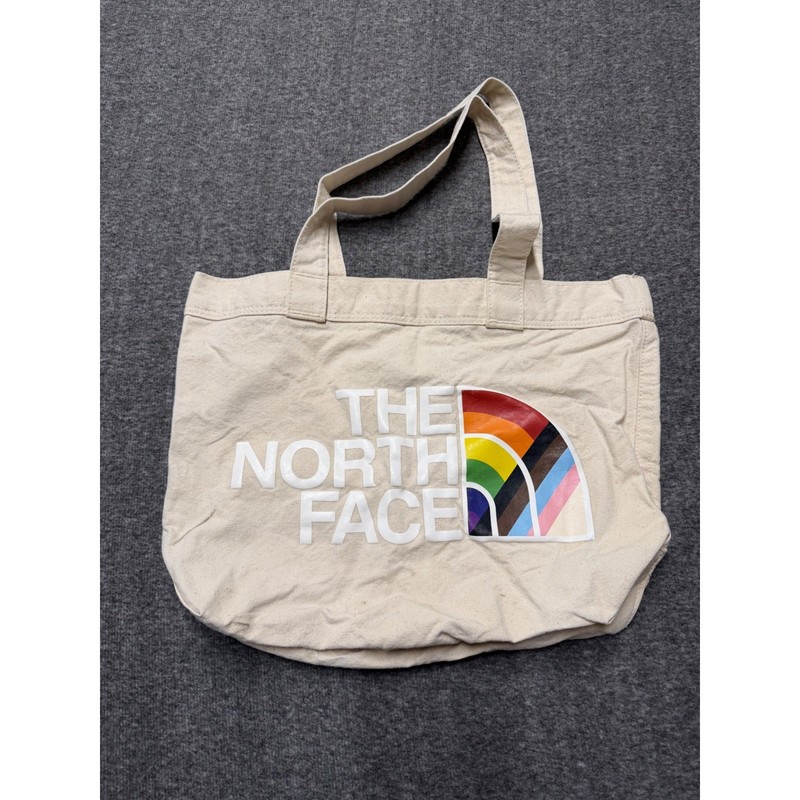 The North Face Pride Tote Bag Natural Canvas Rainbow Logo Shopper Mens Womens