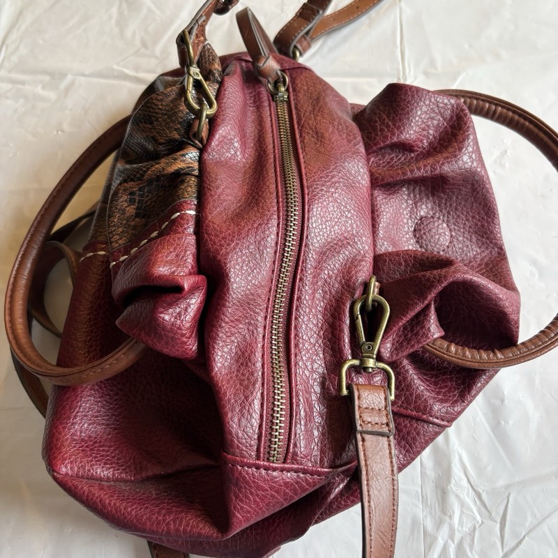 Time & Tru Fiona Red & Snake Skin Crossbody Handbag Purse gallery