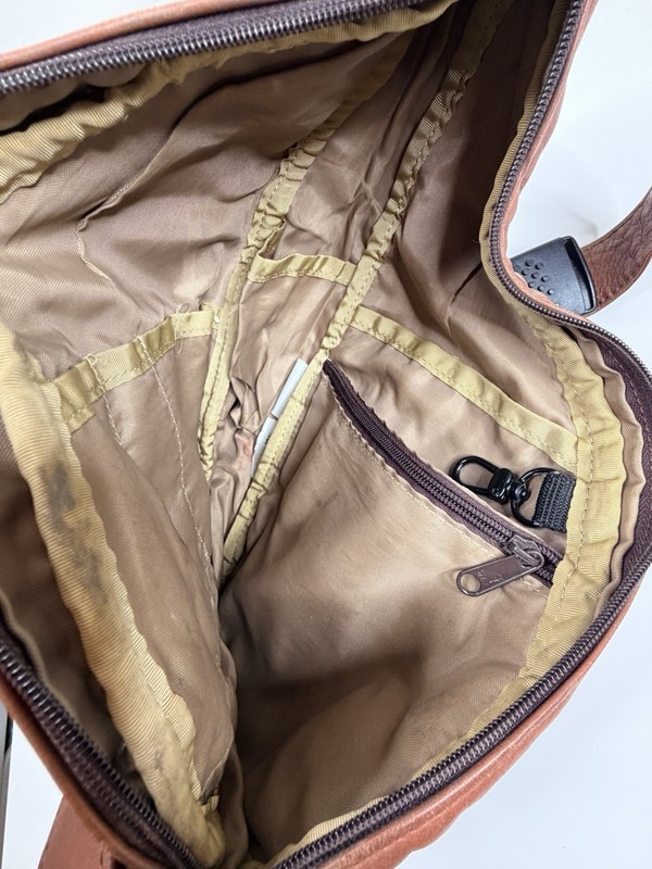 AMERI BAG HEALTHY BACK BAG w/ SHOULDER STRAP leather Brown sling gallery