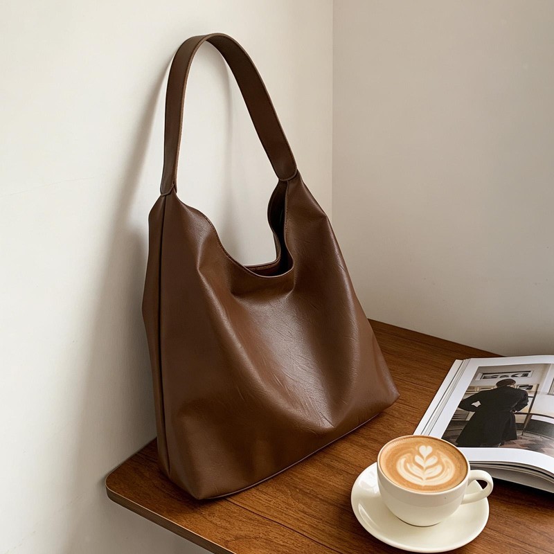 Women Tote Bag Handbag Ladies PU Leather Work Vacation Soft Slouchy Hobo Bag