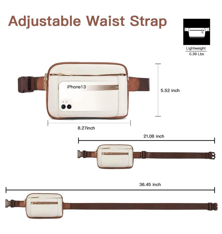 TELENA Fanny Packs for Women Cross Body Leather Belt Bag Fashionable Adjustable gallery
