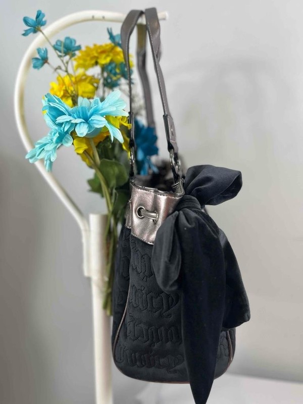NWT JUICY COUTURE Vintage Dreams Tote Bag in Liquorice Black/ Gunmetal gallery