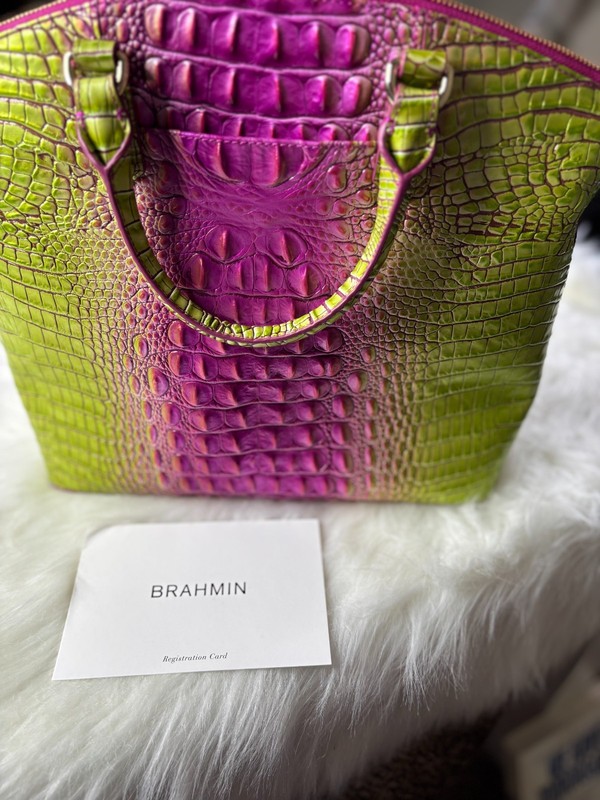 Brahmin Ombre Melbourne Collection Large Duxbury Satchel Bag – Limeade