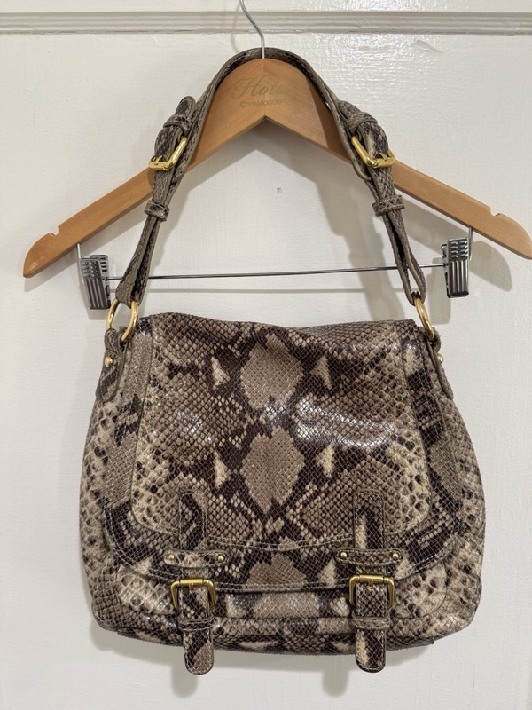 Cynthia Rowley leather python snake print Snakeskin Bag Purse Animal Print