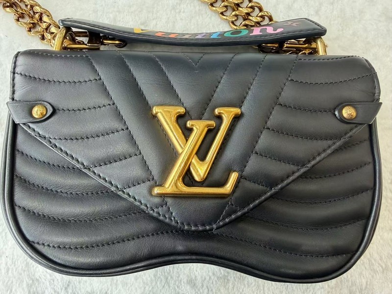 Louis Vuitton New Wave PM Black Quilted Calfskin Multicolor Lettering Crossbody gallery