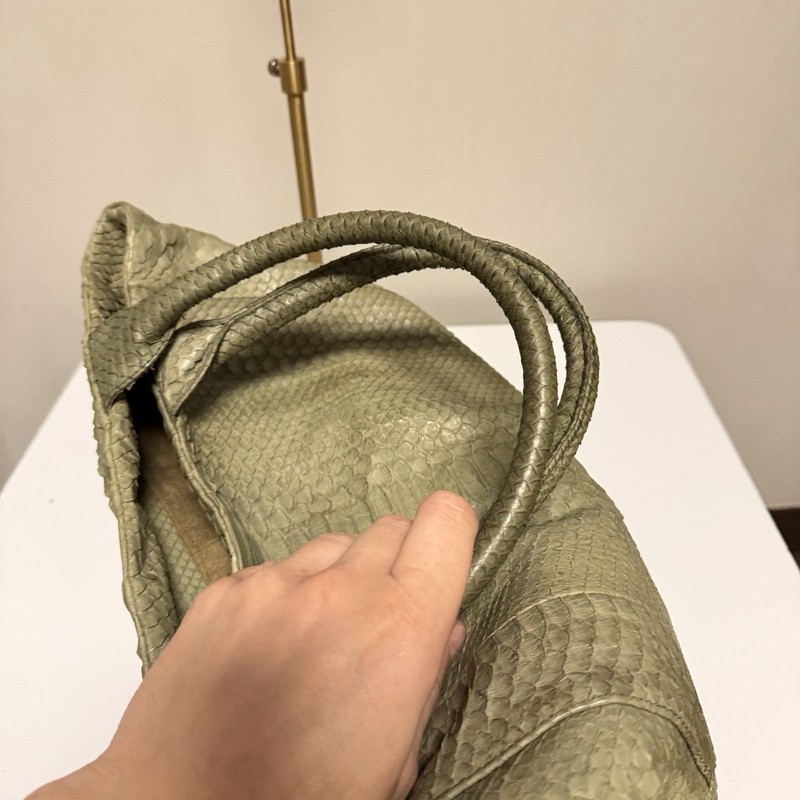 ANTIK BATIK SNAKESKIN Green TOTE Bag gallery